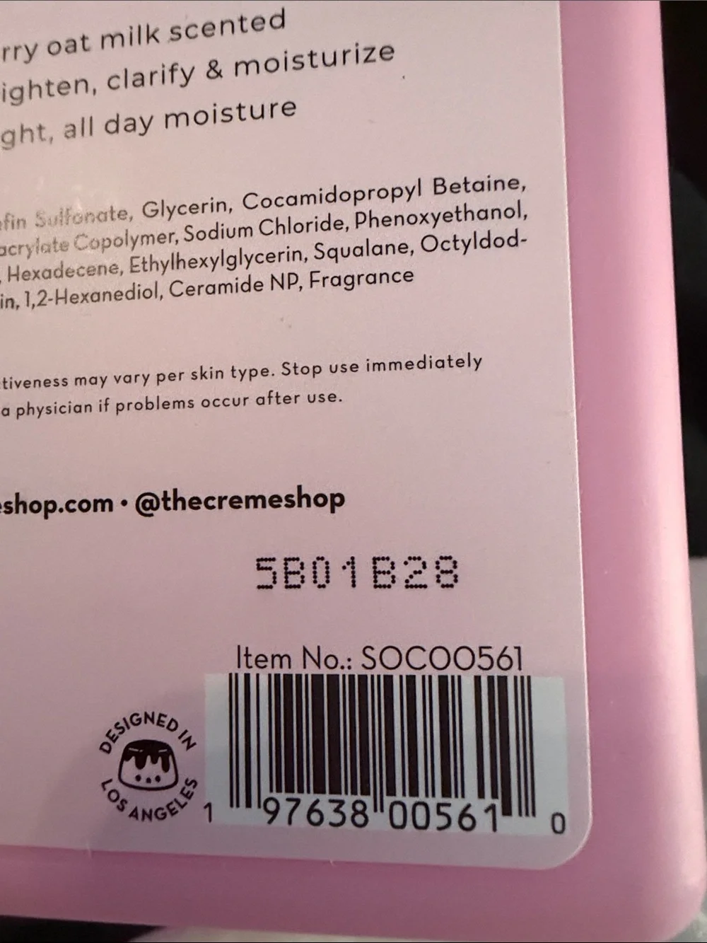 The Crème Shop Strawberry 🍓 oat Body Cleanser ( SQUALANE + CERAMIDE NP ) 16.9 FL